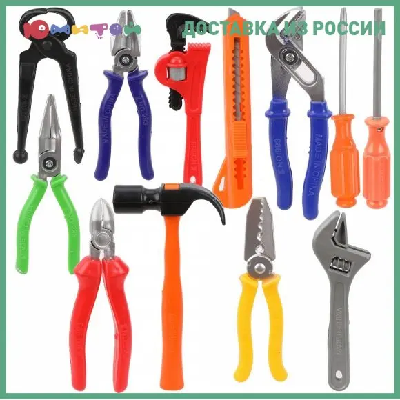 Tool set our toy 12 items (99515-1) kit Chainsaw tools for construction Hand building sets boys Children's kitchen For Toys children cleaning |