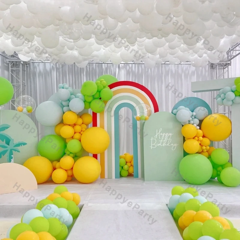 

Rainbow Color Balloons Garland Arch Green Tiffany Yellow Balloob Kit Kid Birthday Party Baby Shower Decoration Purple Ballon