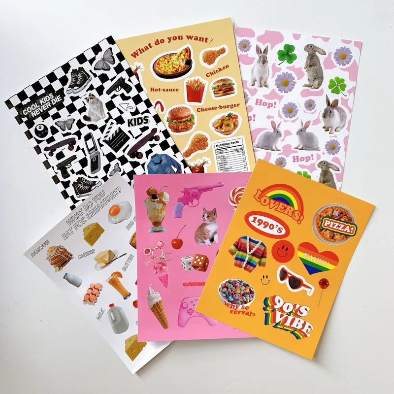 

1 шт. наклейка для дневника мультяшный Кролик кошка еда Ретро Сделай Сам Скрапбукинг Ipad украшение для сотового телефона самоклеящиеся накле...