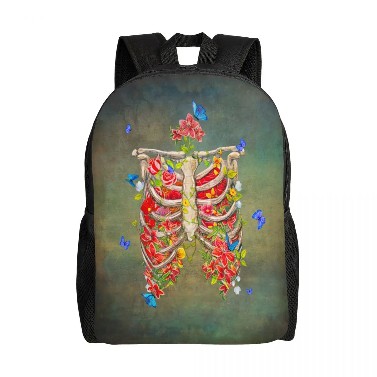 

Рюкзак на плечо унисекс, повседневный походный ранец, цветущий школьный ранец с бабочками, дорожная сумка для ноутбука