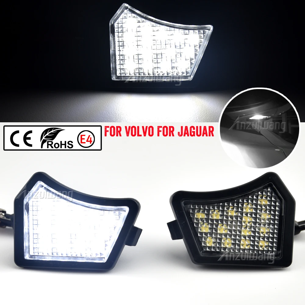 

2Pcs Front LED Under Mirror Lamp Puddle Light For Volvo V40 V50 C30 C70 S40 S60 S80 V50 V70 XC70 XC90 Jaguar XJ XF XK/XKR XE