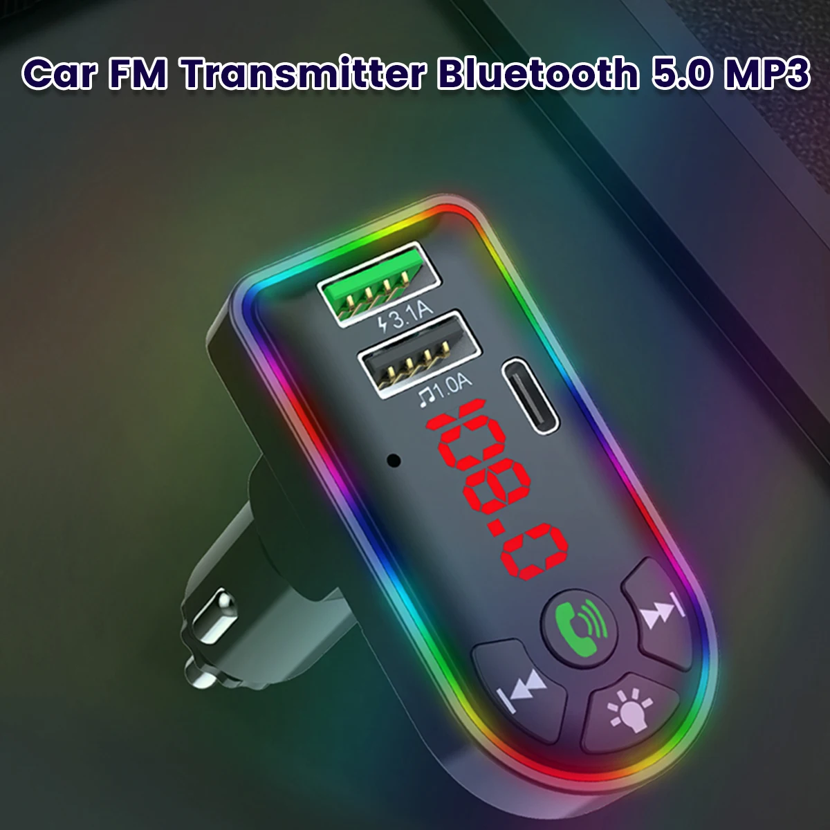 

Новый Автомобильный MP3-плеер Bluetooth 5,0 FM-передатчик с зарядным устройством USB 1A и интерфейсом QC3.1A беспроводной FM-модулятор со встроенным микро...