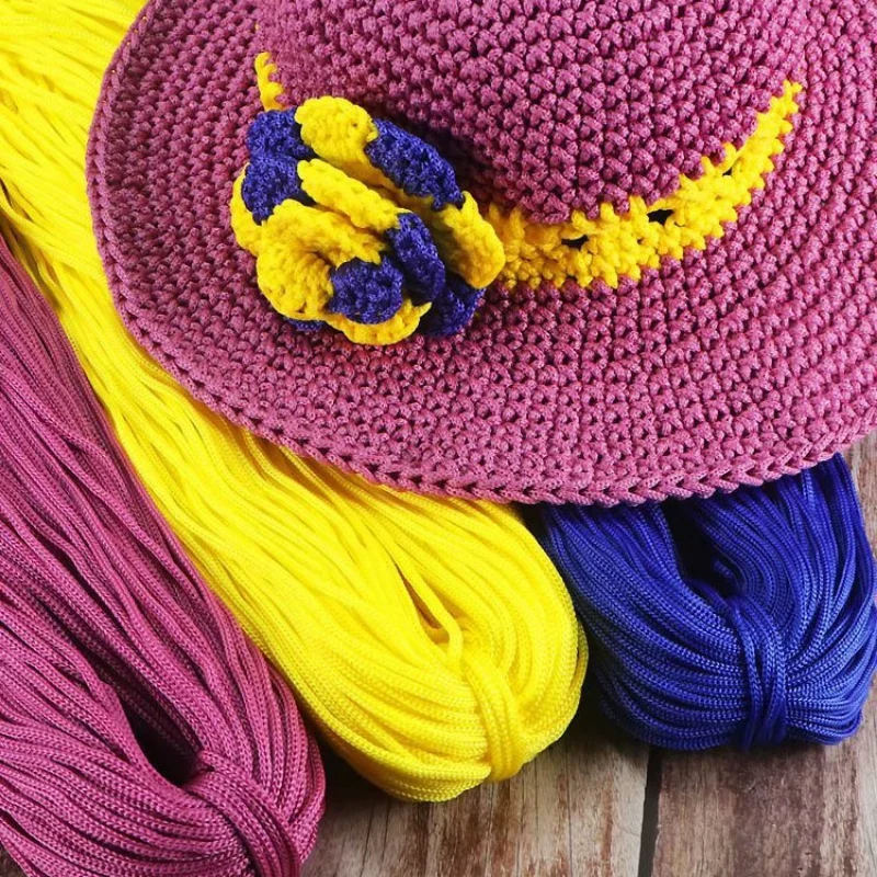 200 г 3 мм цветная нейлоновая нить для вязания крючком полые линии макраме 100%