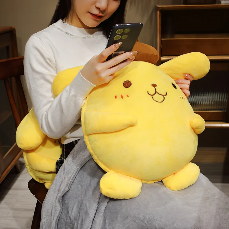 

New Hot Sanrio Cartoon Doll Pompom Purin Doll Doll Pillow In One Cute Pompompurin Pillow Blanket Gift For Girlfriend Plush Dog