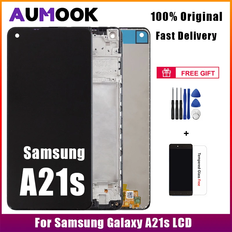 

6.5" Original Display With Frame For Samsung Galaxy A21s LCD Touch Screen Digitizer Assembly Replacement Parts A217 SM-A217F/DS