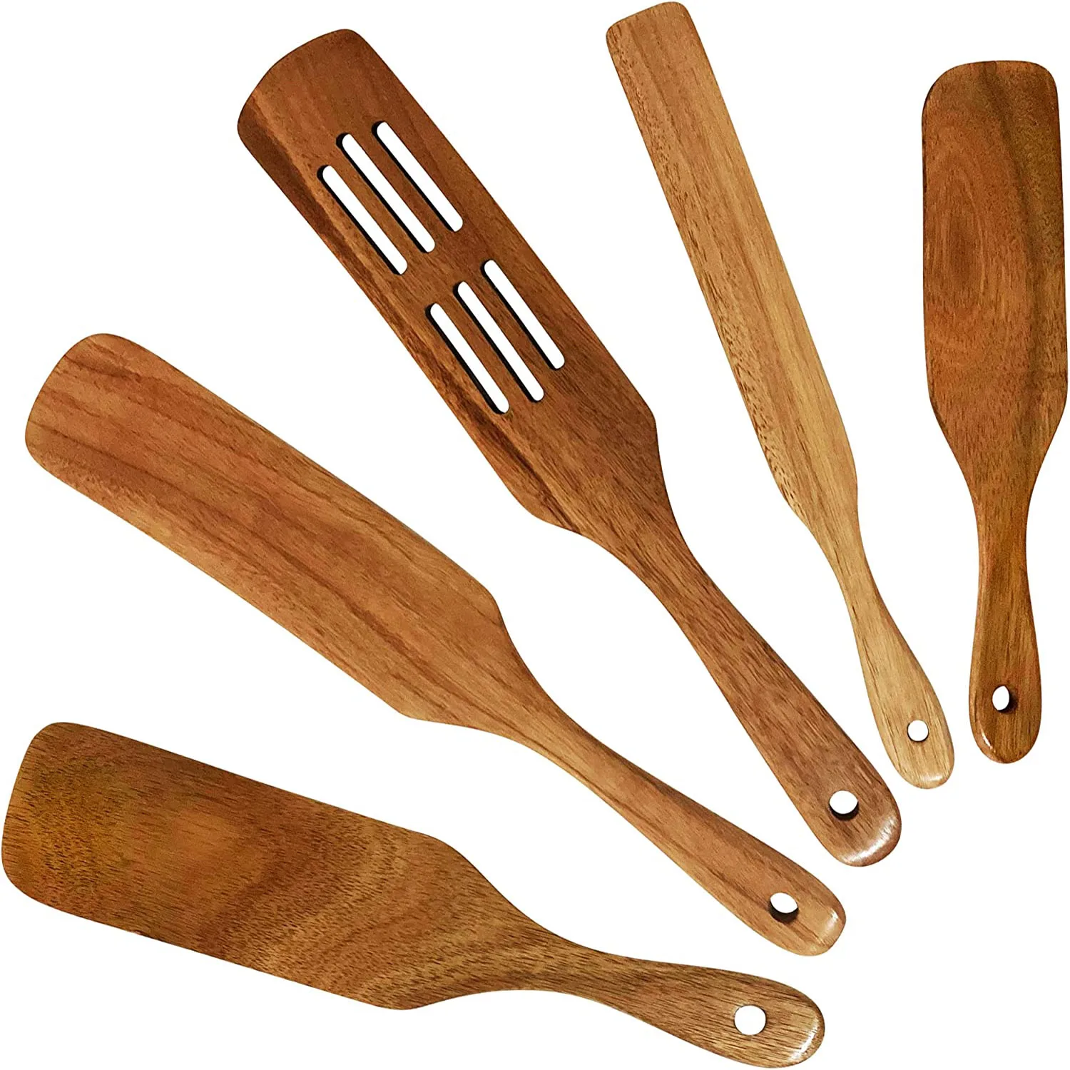 Acacia Wooden Spatula For Cooking Slotted Spurtle Kitchen Utensil Sets Non-Stick Long Shank Matter Mixture Shovel Dinnerware