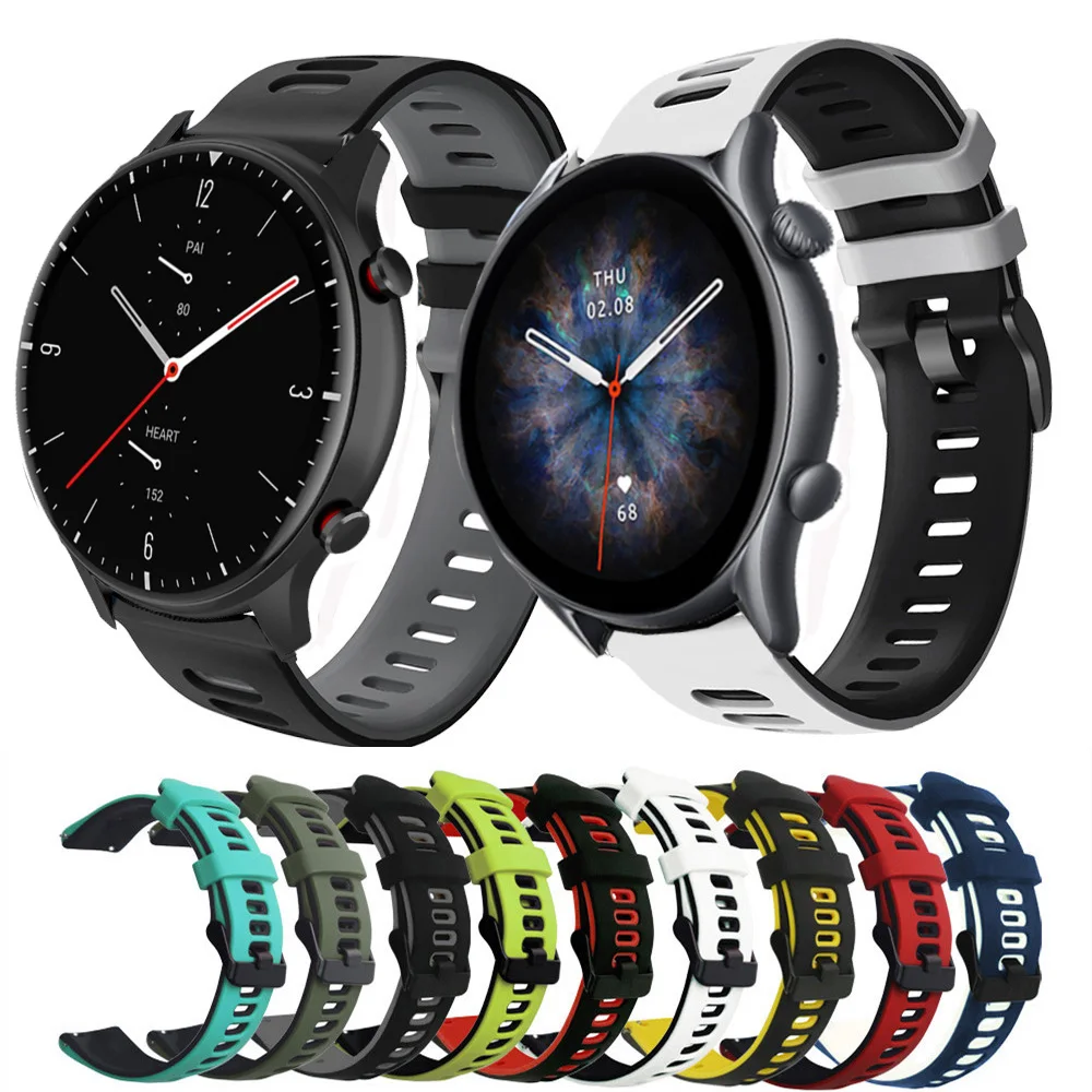 

Ремешок для спортивных часов Amazfit GTR 3 Pro, силиконовый браслет для Huami Amazfit GTR 3 2 2E Pace Stratos 2S 2 3, 22 мм