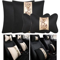 luxury ancient rhyme car seat headrest pillow lumbar support travel head and neck pillow waist cushion universal car cover