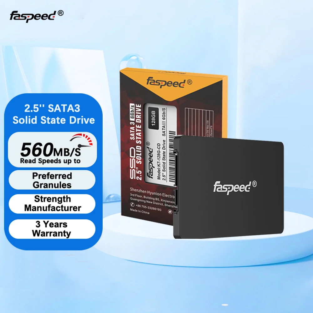 1/10 шт. Faspeed 2.5 Sata 3 SSD 1 ТБ 256 ГБ Твердотельный накопитель 128 512 Жесткий диск Sata3 HD для