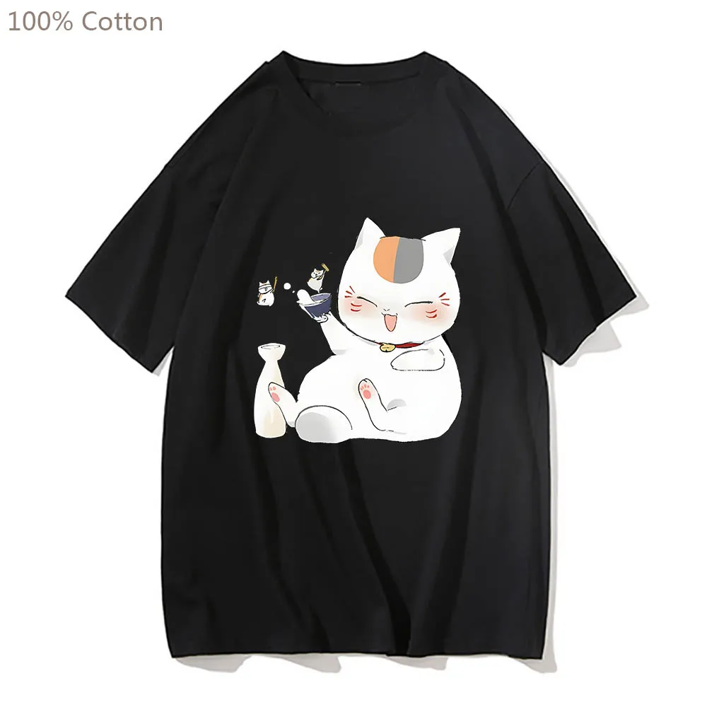 

Natsume's Book of Friends Natsume Yuujinchou Madara Cat Anime T-shirts Cartoon Tshirt 100% Cotton Regular Men/women Tee-shirt