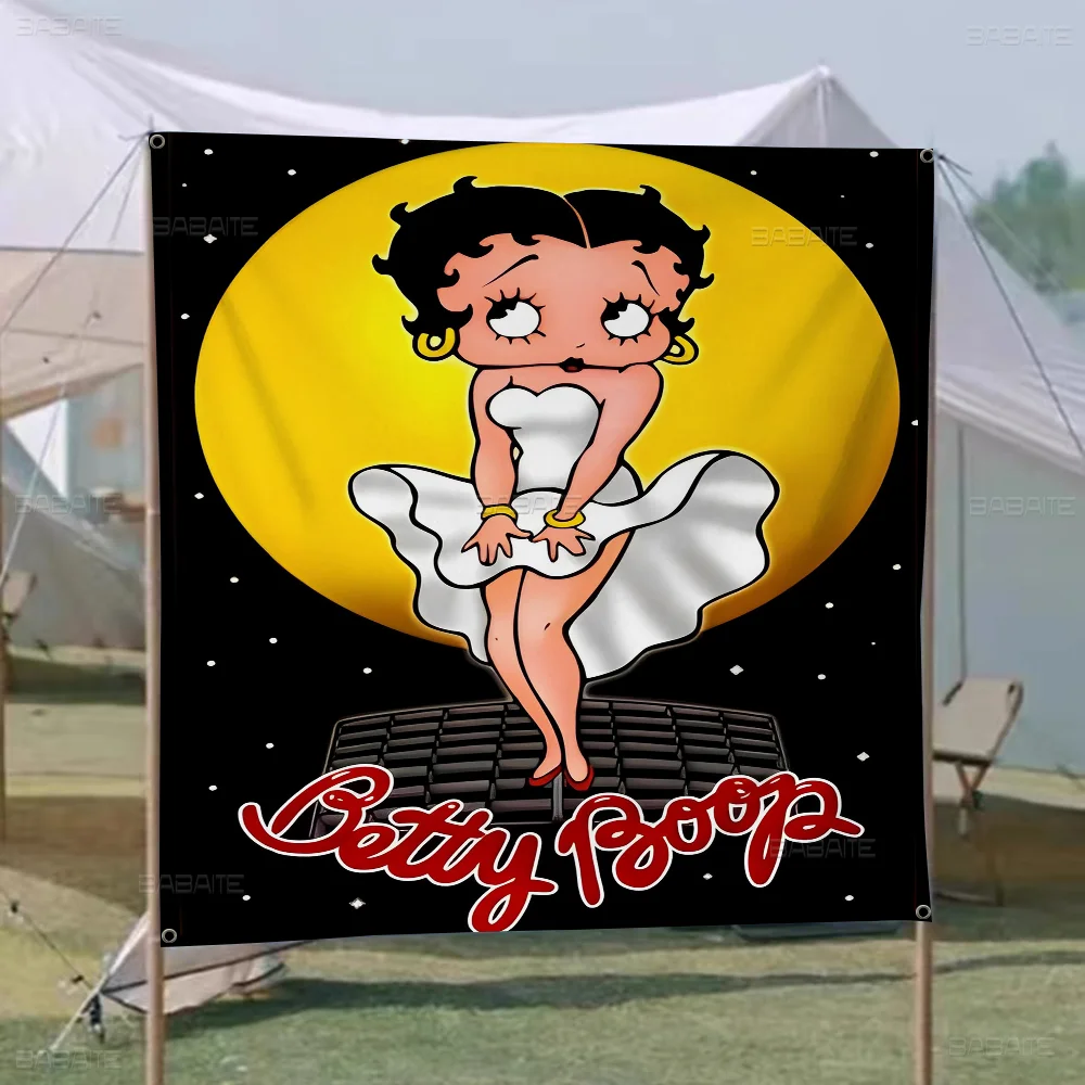 B-Betty-Cute-B-Boop DIY Flag For Family Group Photo Living Room Home Dorm Decor Wall Art Banner