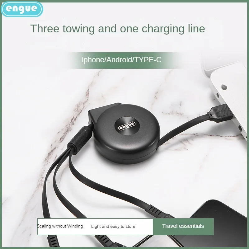 

ENGUE EG-919 iPhone Interface Type-C Android Charging Cable One Drag Three Phone Fast Charge Multi-head Telescopic USB Interface