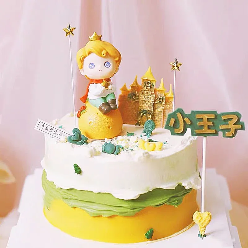 

Cute Prince Princess Ornaments Fairy Tale Cartoon Children Castle for Baby Shower Birthday Cake Topper Party Supplies