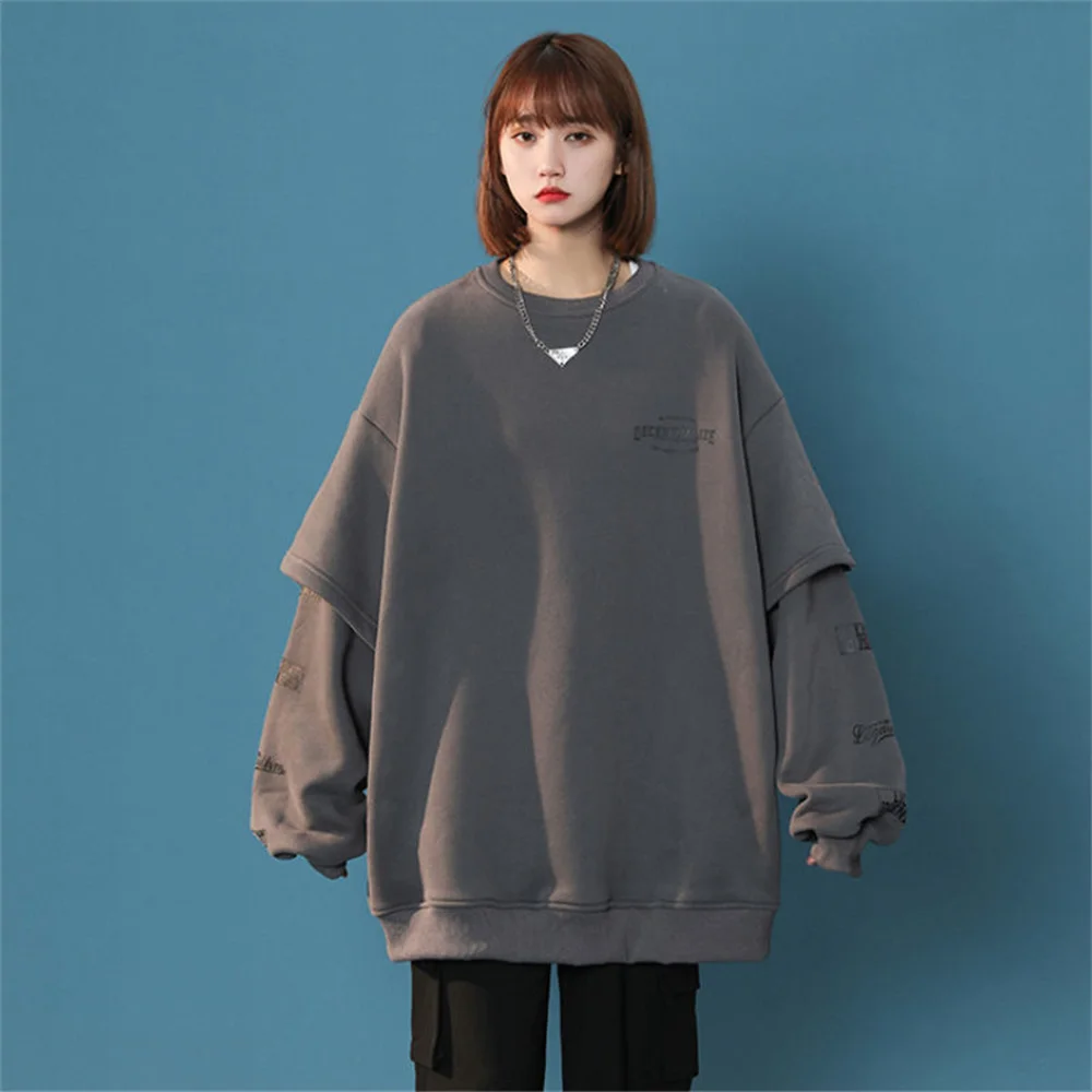 

Японские черные свободные крутые новые женские толстовки для студентов с длинным рукавом Harajuku уличные Топы