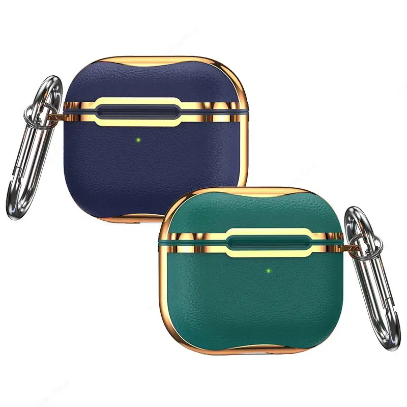 Luxury Plating Leather TPU Case For Airpods Pro 2 Generation Earphone Cover For Airpods Pro 2nd 3 2 1 Solid Wireless Charing Bag