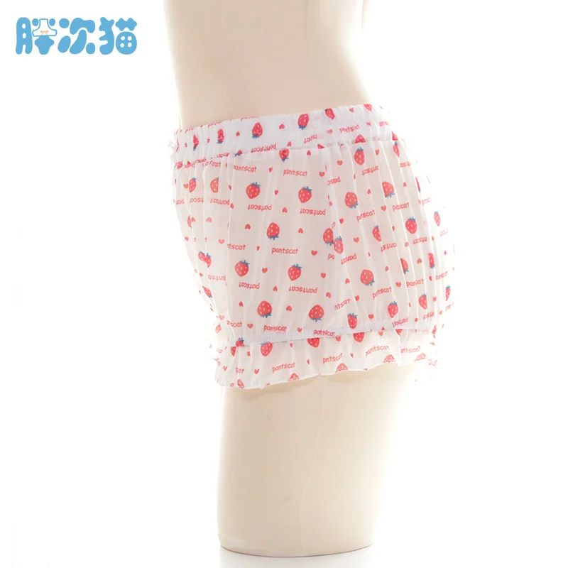 Chiffon Strawberry Printed Leggings Girl Bloomers Japanese Bottoming Pumpkin Pants Shorts