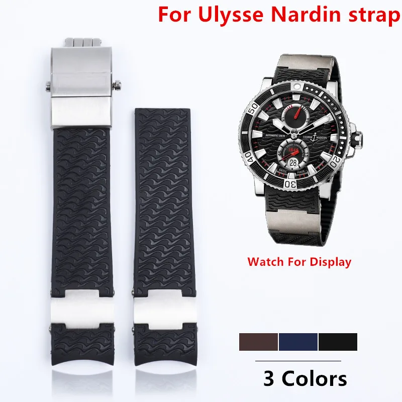 

Top Quality 22mm For DIVER and MARINE Waterproof Silicone Rubber Watchband Watch Band Belt fit For Ulysse Nardin Strap Tools