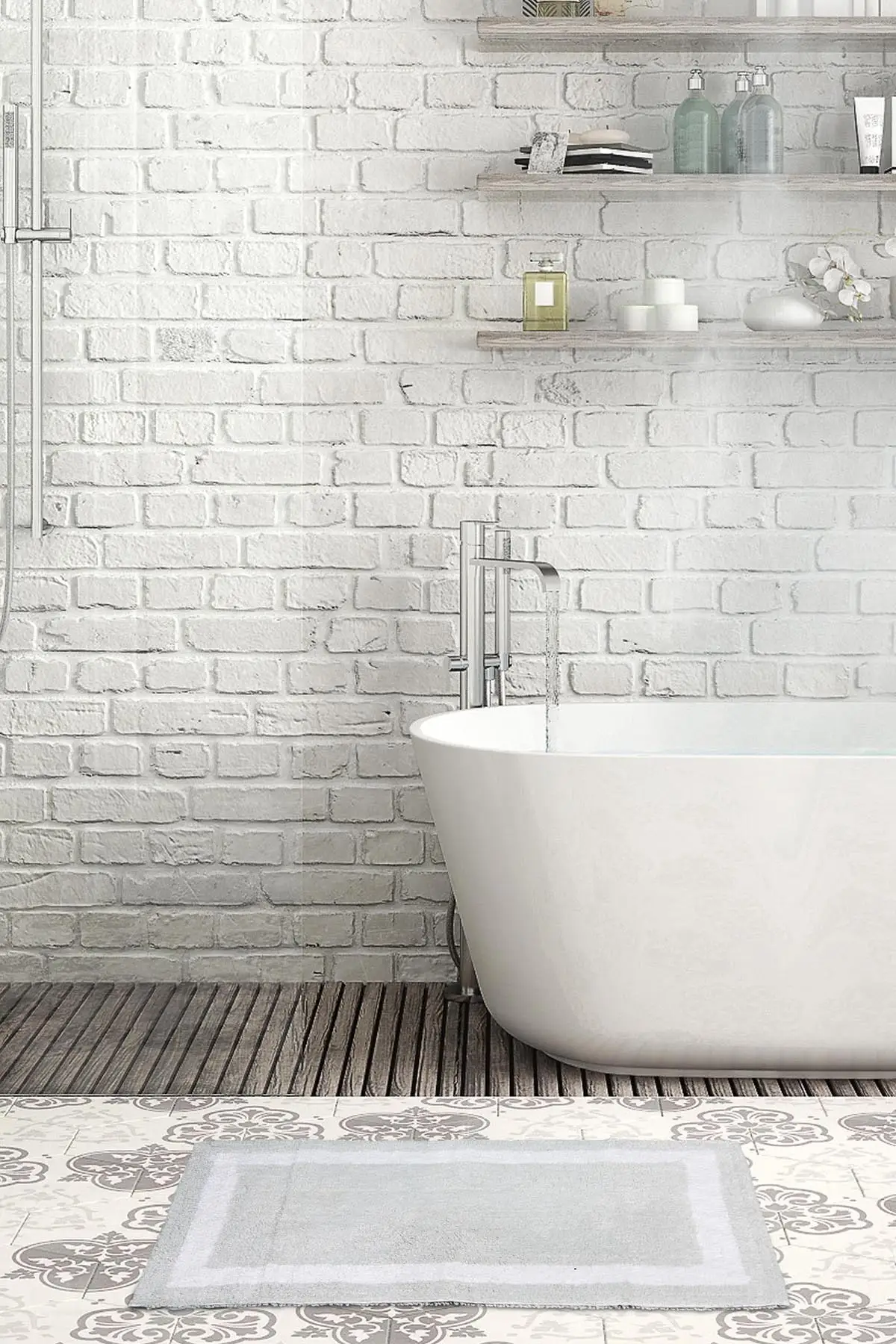 

Barnes bath mat Silver 83x86 textile home & furniture