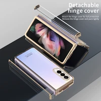 transparent hinged folding case for samsung galaxy fold 2 360 fully protected electroplated hard case for galaxy fold 3