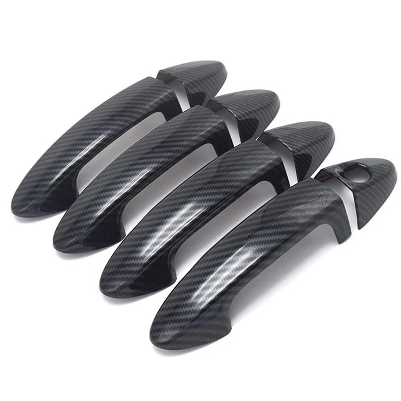 

Car Exterior Door Handle Cover Sticker for Ford Fiesta 2009 2010 2011 2012 Accessories, Carbon Fiber