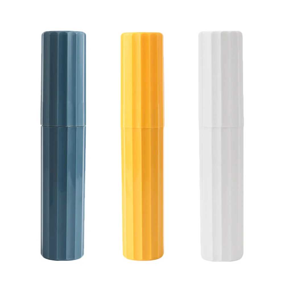 

3 Pcs Holder Storage Container Toothpaste Outdoor Travel Wash Cup Case Pp