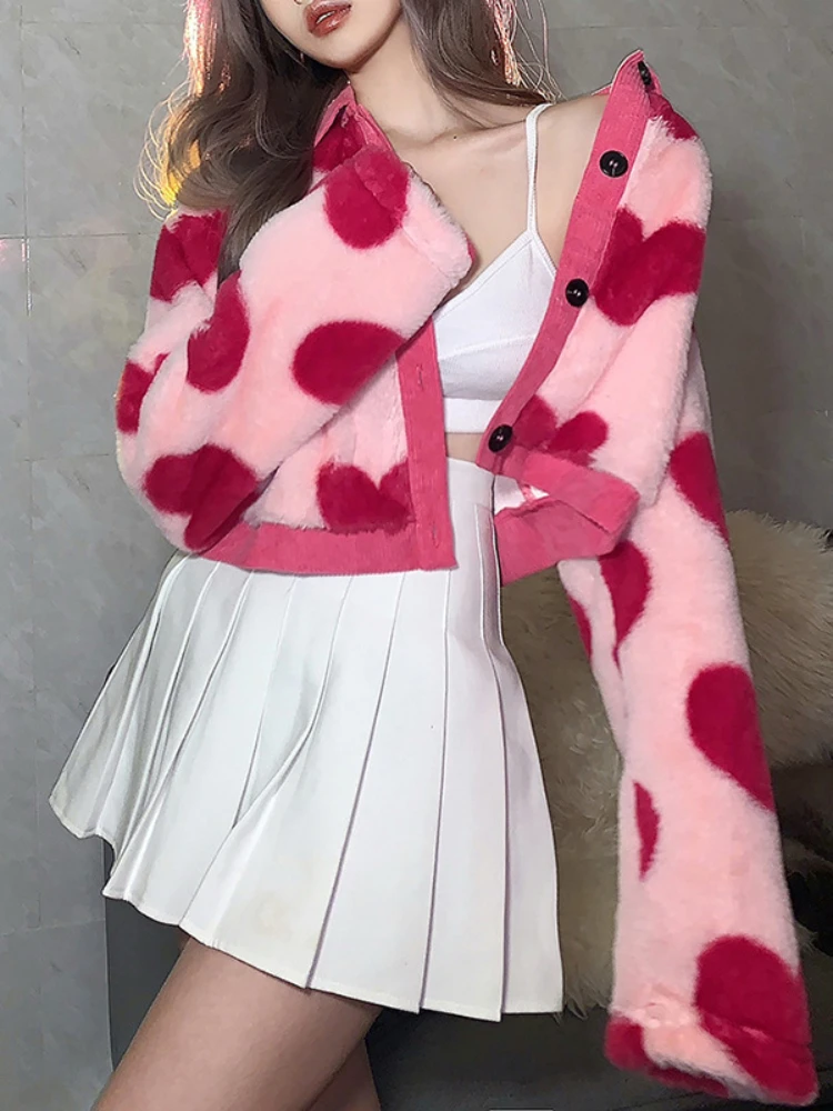 

Y2k Traf Pink Heart Sweaters For Woman 2022 Autumn Fairy Elegant Pullover Sweater Long Sleeve Korean Fashion Vintage Clothes
