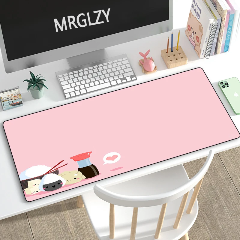

400X900MM Kawaii Cartoon Mouse Pad Pink Little Bear Large Waterproof Mousepad Gaming Accessoroes Laptop Gamer Keyboard Desk Mat