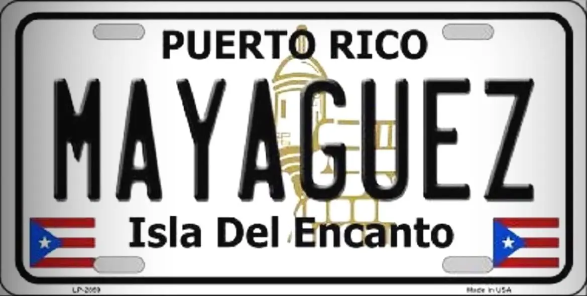

Mayaguez Пуэрто-Рико, новинка, государственный фон, металлический номерной знак для дома/Декор пещеры человека от prettytrader