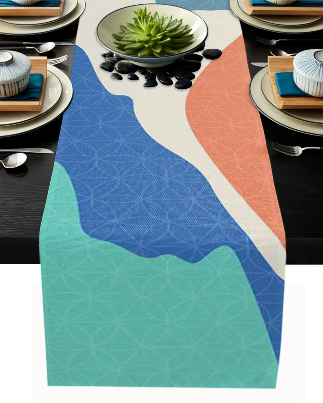 

Скатерть из хлопка и льна с абстрактным градиентом