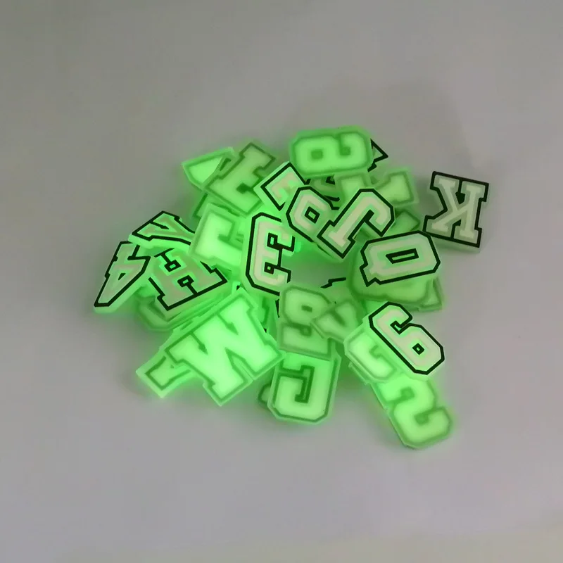 1pcs Letters Numbers Glowing in Dark Shoe Charm Accessories Alphabet Light Up Clog Charm Decoration for Croc Shoes Wholesale