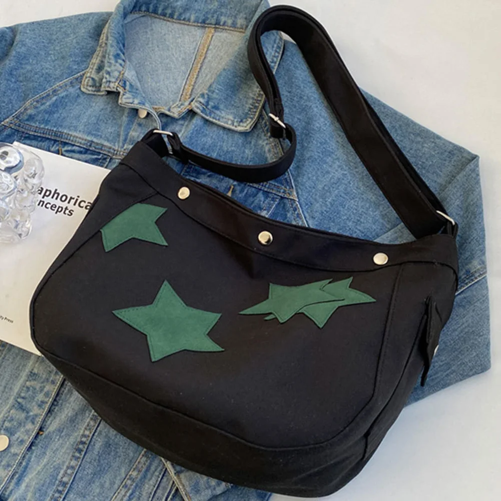 

Women Canvas Shoulder Bag Adjustable Strap Retro Messenger Bag Large Capacity Vintage Tote Handbag Versatile Casual Travel Bag