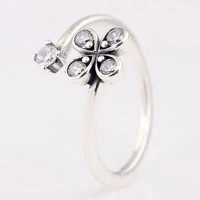 authentic 925 sterling silver openwork lucky in love clover with crystal ring for women wedding party europe pandora jewelry