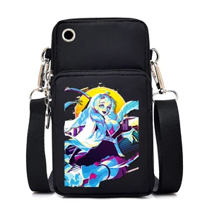 Wrist Pack Anime Kimetsu No Yaiba Unisex Phone Bags Mobile Phone Bag for Iphone Kanroji Mitsuri Women Shoulder Handbags Purse