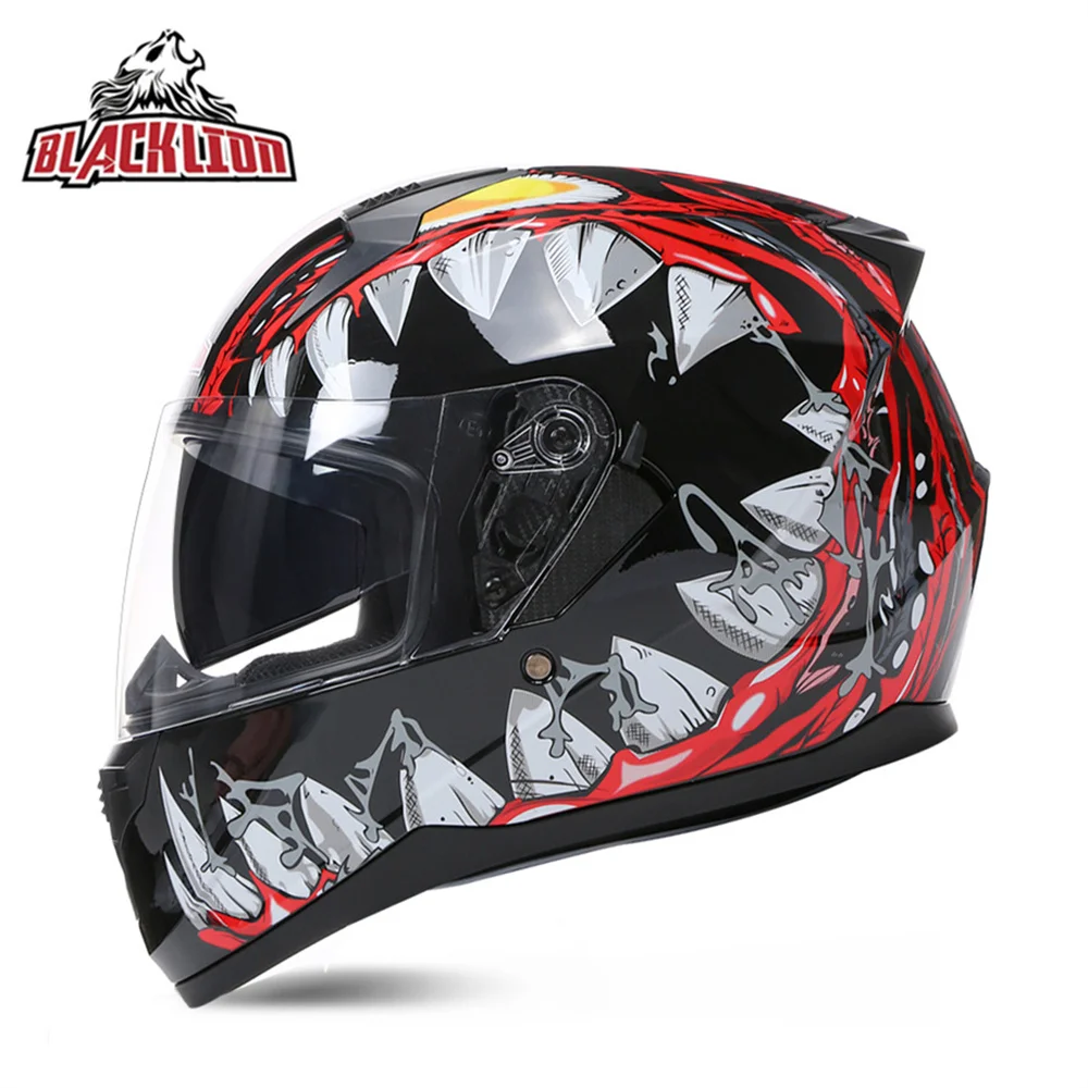 

Italy Brand Genuine BlackLion Full Face Motorcycle Helmet High Quality Motocross Racing Casque Fashion Dual Lens Off Road Casco