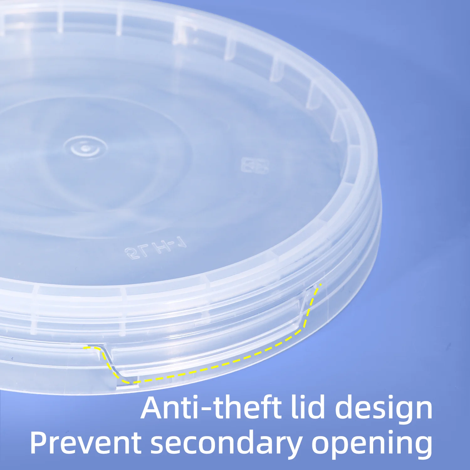 Круглый пустой пластиковый контейнер 4 л с ручкой и крышкой для упаковки пищевых