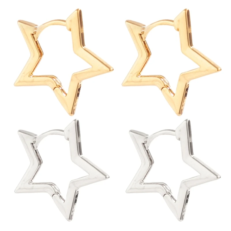 Модные зажимы для ушей со звездами кулон в форме звезды серьги стиле Y2K ювелирные