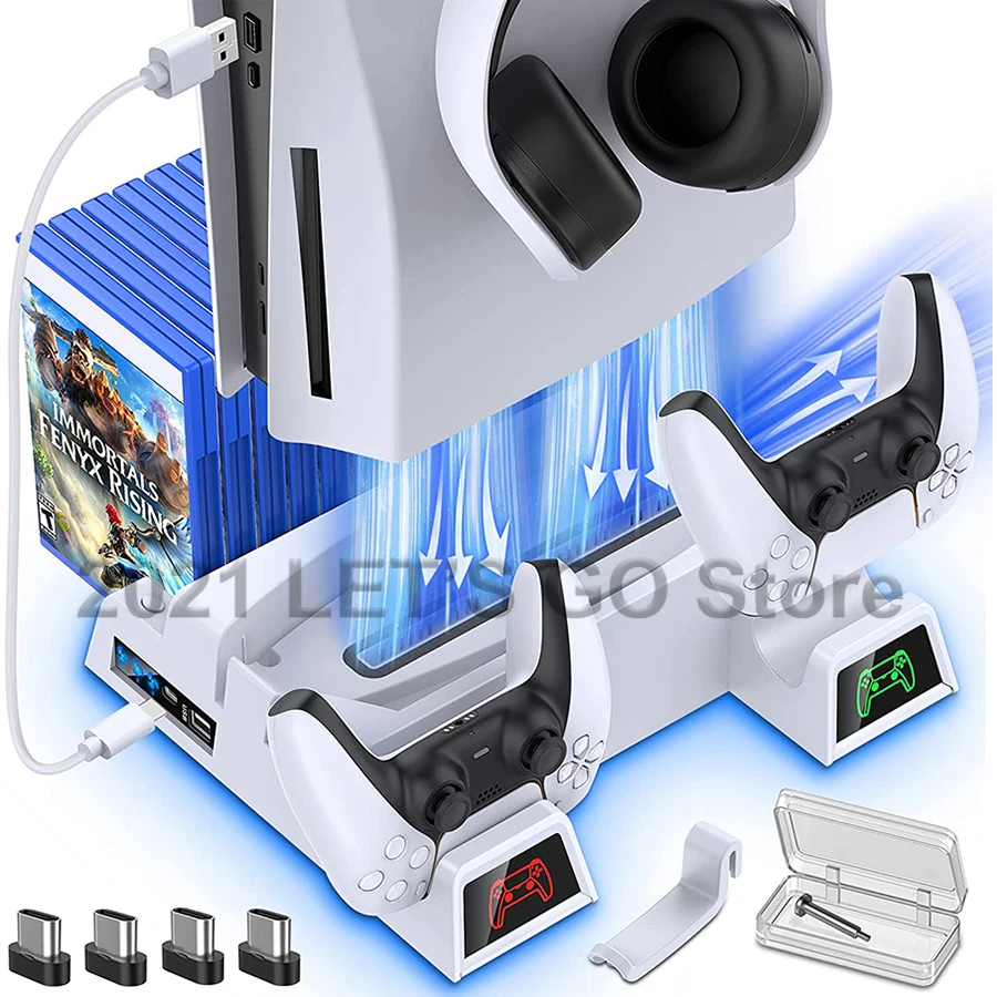Новейшая вертикальная подставка PS5 зарядное устройство для контроллера 2
