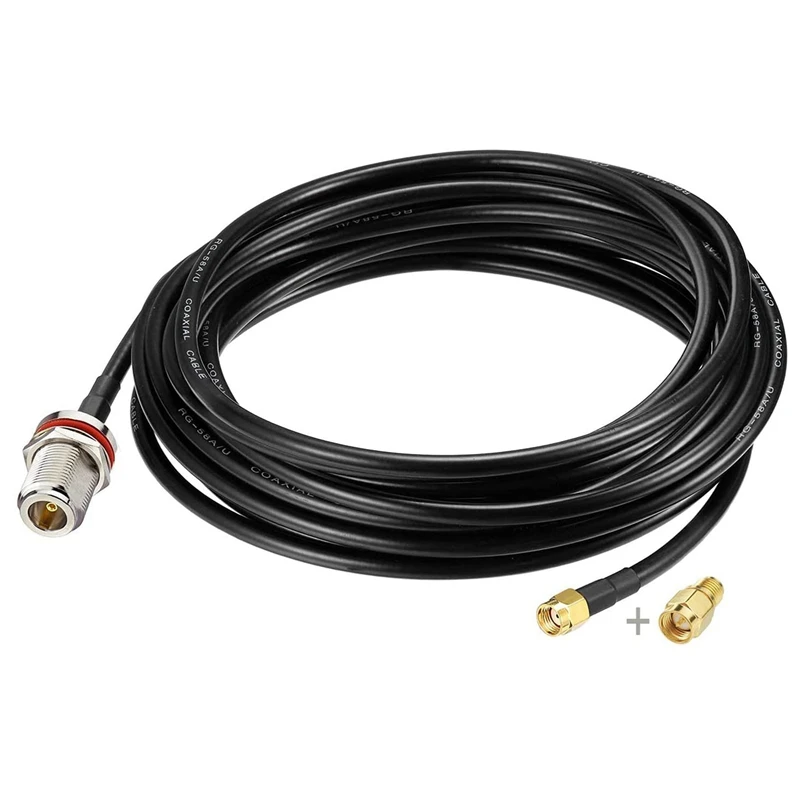

LoRa Antenna Extension Cable 6Meter N Female to RP-SMA Male Low Loss RG58 Coaxial Cable with SMA Male Adapter