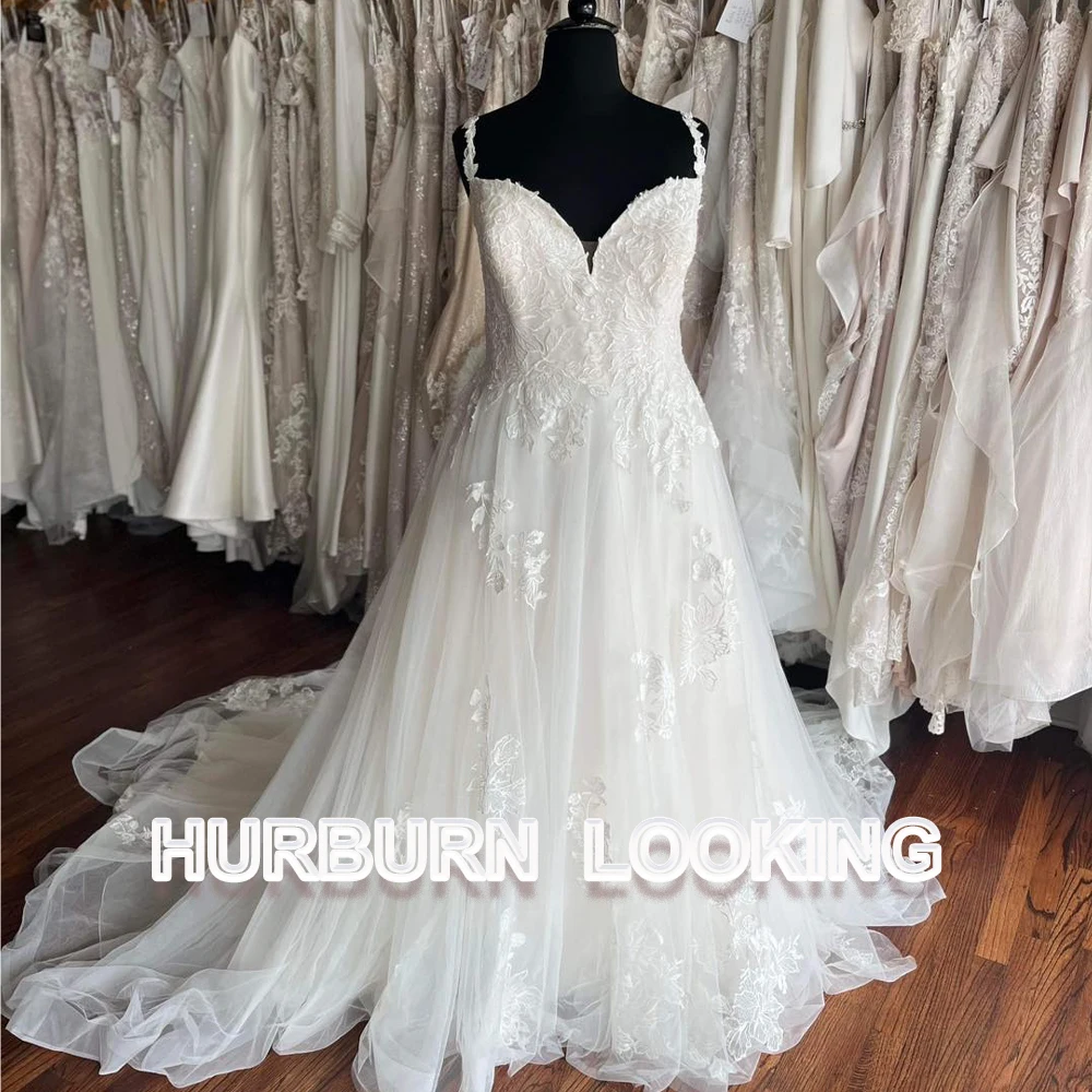 

HERBURN Simple Wedding Dresses A-Line New Arrival Court Train Attractive Made To Order Vestidos De Novia Brautmode Robe Mariee