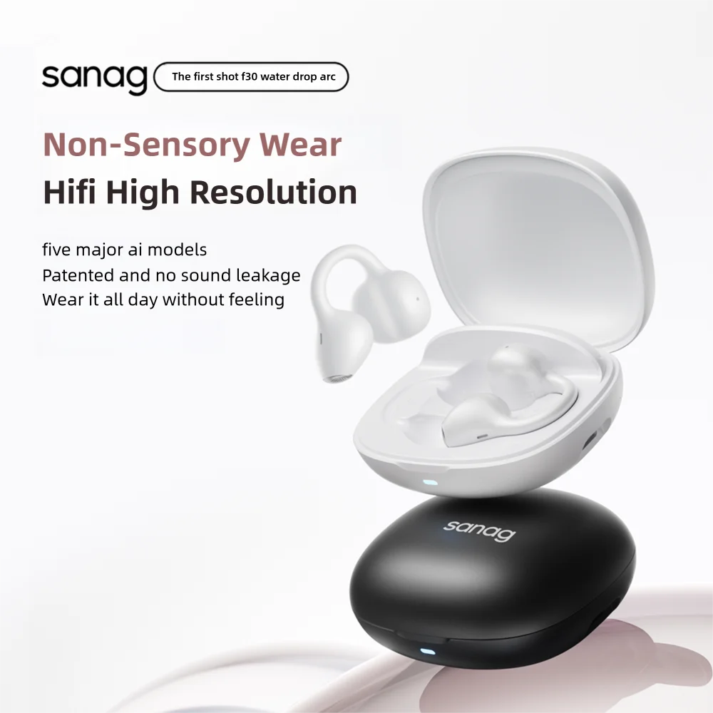 Sanag F30 с открытым ухом, клипса на каплевидной дуге, Bluetooth-наушники, беспроводные наушники с глубокими басами, HIFI качество звука, гарнитура, управление через приложение (art.: 3920d0f0bb78d) - 3920d0f0bb78d
