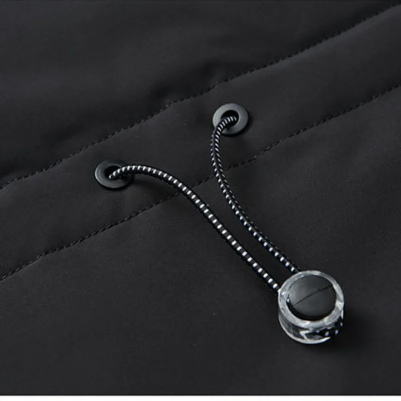 Зимний мужской пуховик средней длины рабочая одежда пальто с капюшоном