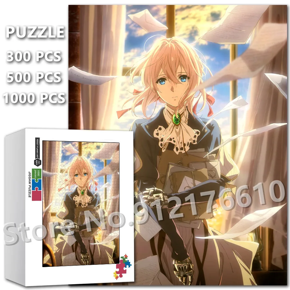

Violet Evergarden Classic Anime 1000 Pieces Jigsaw Puzzles for Adults Puzzle Wooden Creative Decompress Educational Toys Gifts