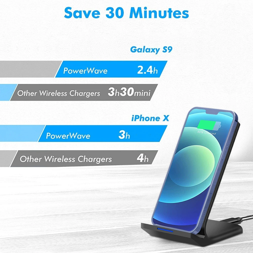 30w qi wireless charger stand fast charging dock station for iphone 13 12 11 pro x xs max xr samsung s20 s10 xiaomi phone holder free global shipping