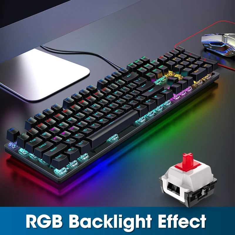 

Mechanical Keyboard GK410 Green Axis Black Axis Tea Axis Esports Full Key Non-impact Game Computer Keyboard
