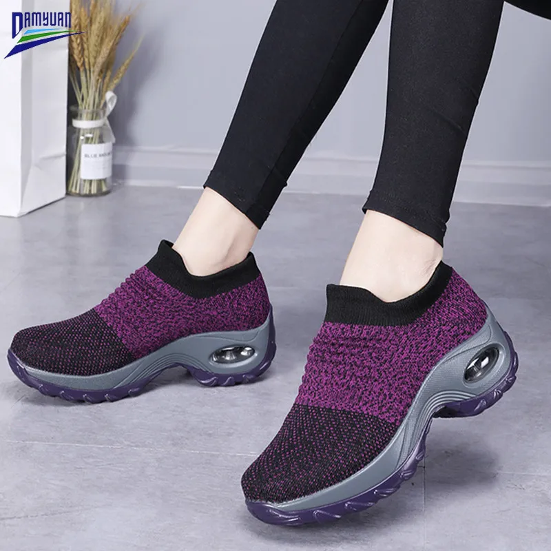 

Platform Shoes Women 2020 New Comfortable Casual Air Cushion Loafers Female Zapatos De Mujer Lightweight Sneakers Ladies Flat