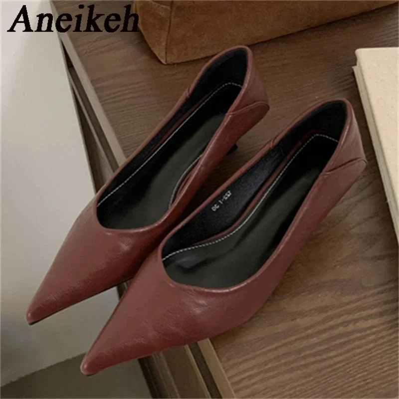 Aneikeh/2029 новая модная весенне-осенняя женская обувь из искусственной кожи