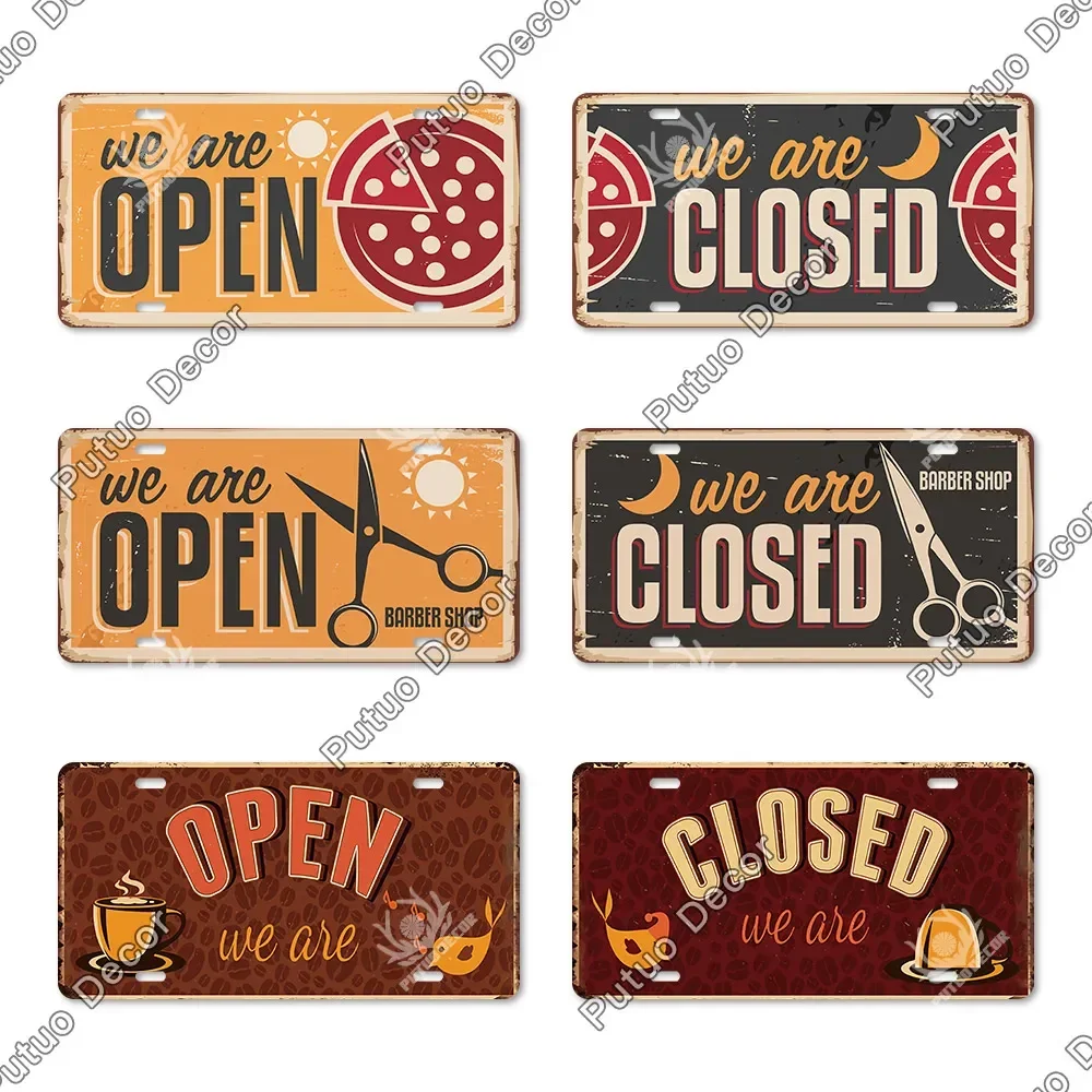 Декор Putuo Открытый и закрытый номерной знак Металлический для гостиной Двери