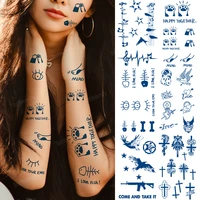 natural herbal plant juice temporary tattoos sticker water transfer hand arm sleeve cute tattoo fake fish cats heartbeat wings