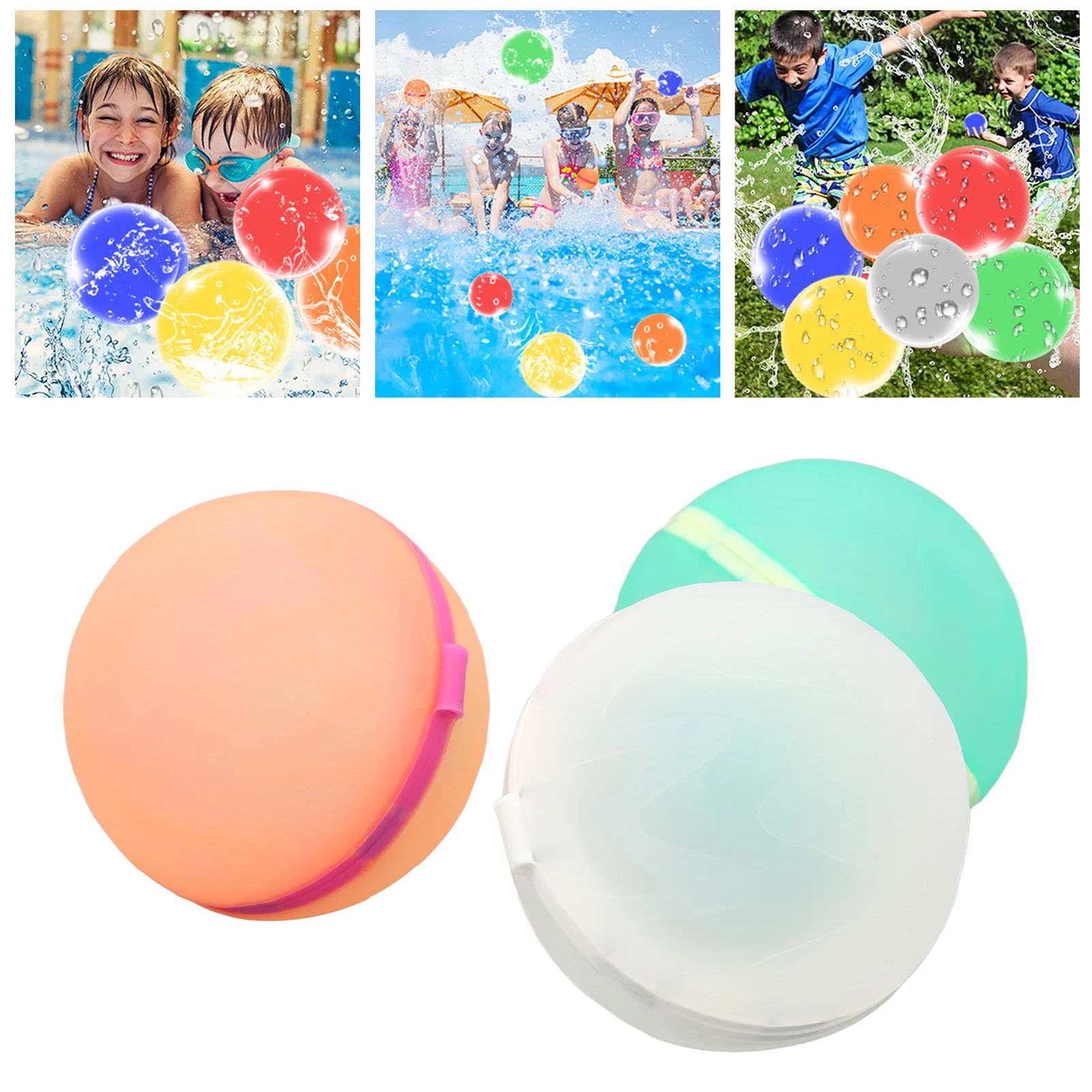 

3Pcs Magnetic Water Play Balls Reusable Silicone Self Sealing Water Balloon Toy for Kids Outdoor Pool Play Toy