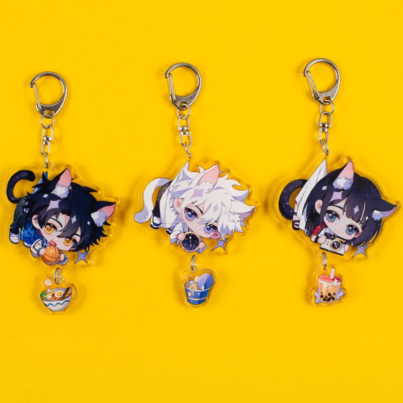 

Lu Guan Keychain Man Time Agent Keyring Women Pendant Key Holder Couples Key Chain Cartoon Chain for Pants Party Acrylic Brelok